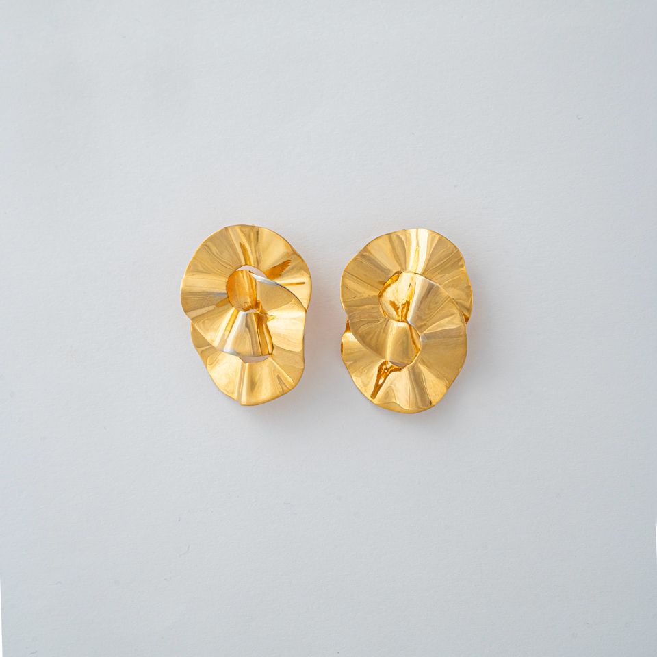 925 sterling silver earrings 18k gold plated Big size