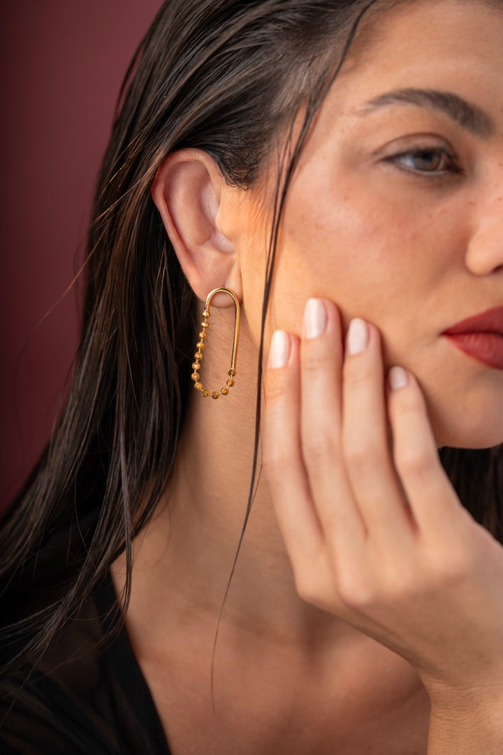 925 sterling silver earrings with balls 18k gold plated