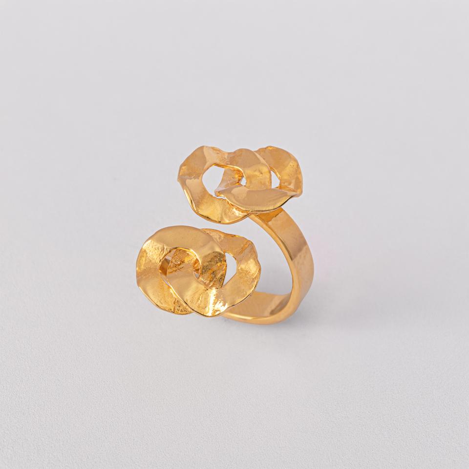925 sterling silver ring 18k gold plated