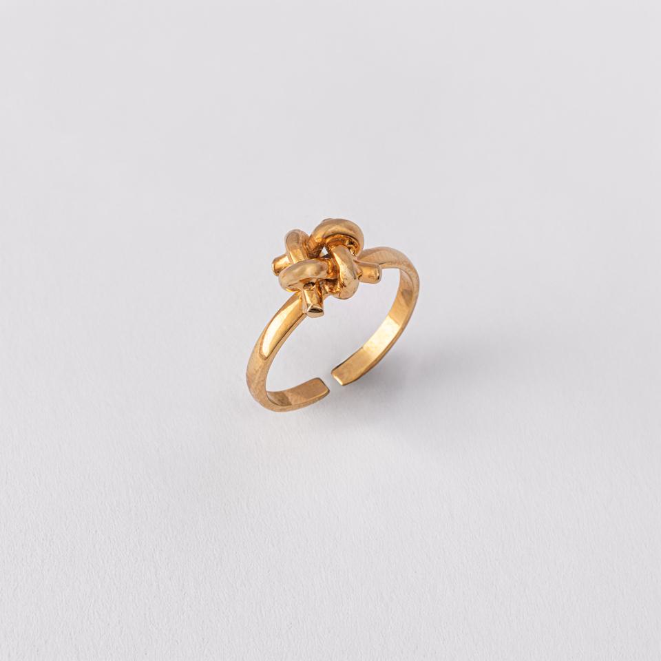 925 sterling silver ring Small knot 18k gold plated