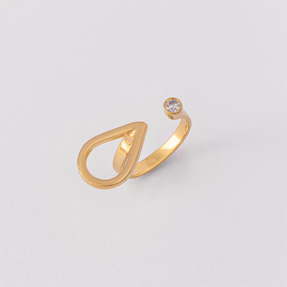 925 sterling silver ring 18k gold plated Zircon stone