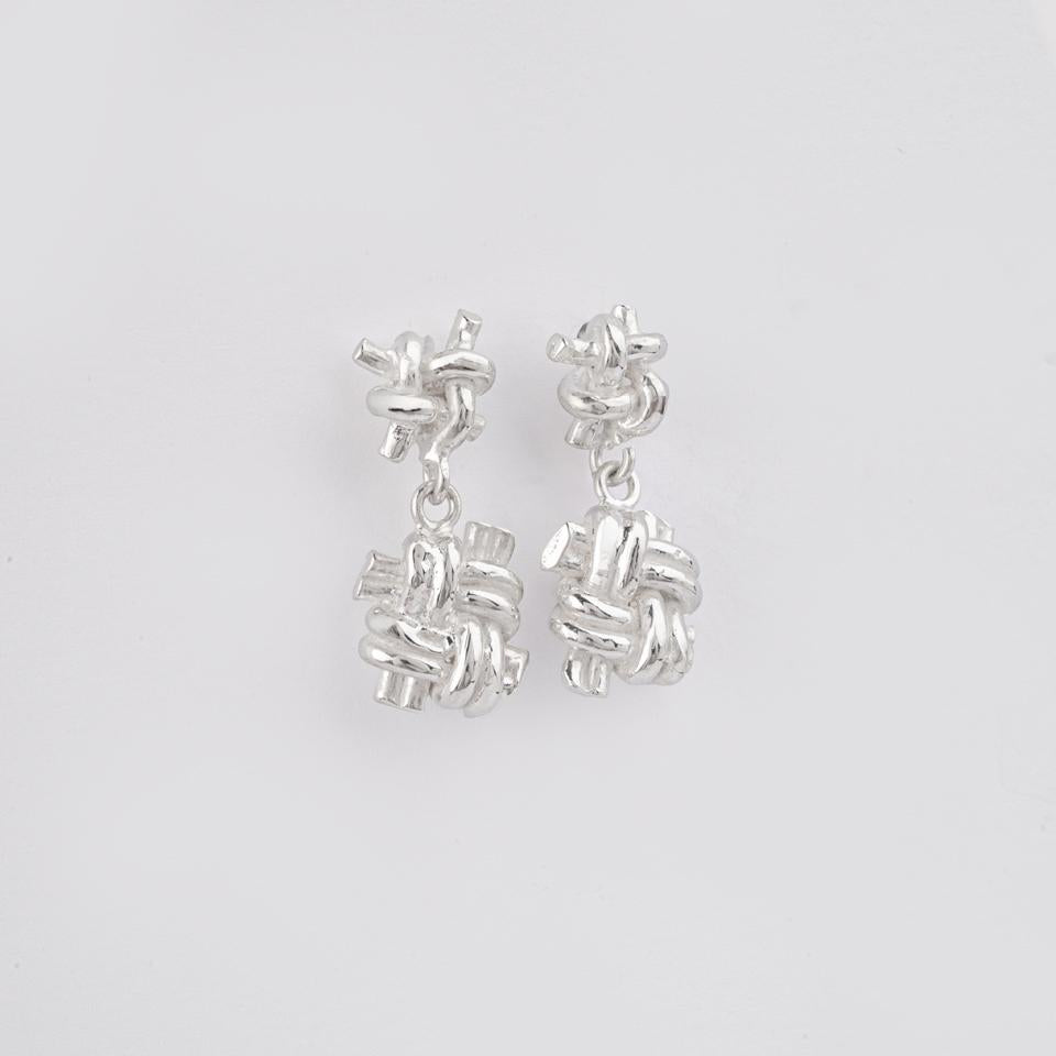 925 sterling silver earrings Double knot