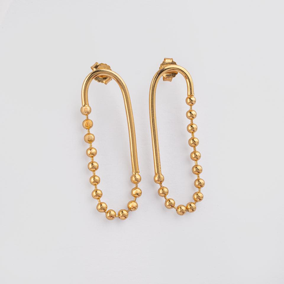 925 sterling silver earrings with balls 18k gold plated