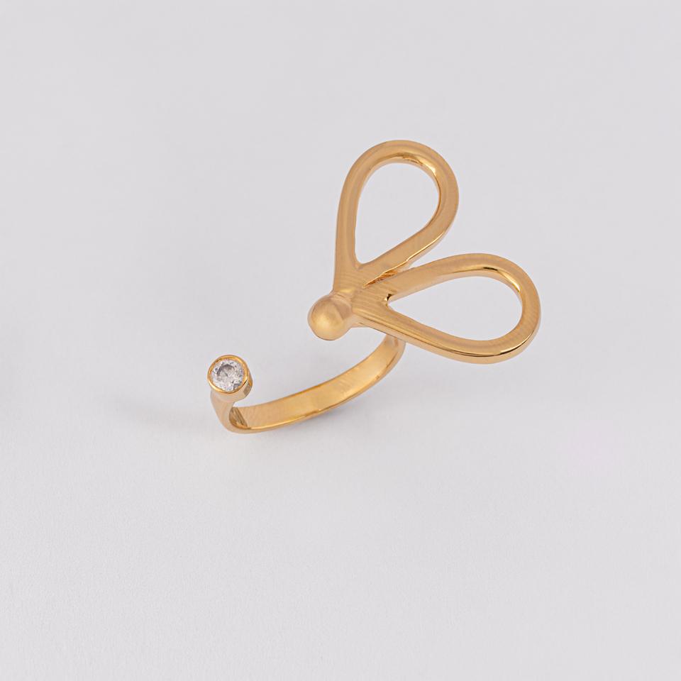 925 sterling silver ring 18k gold plated Zircon stone