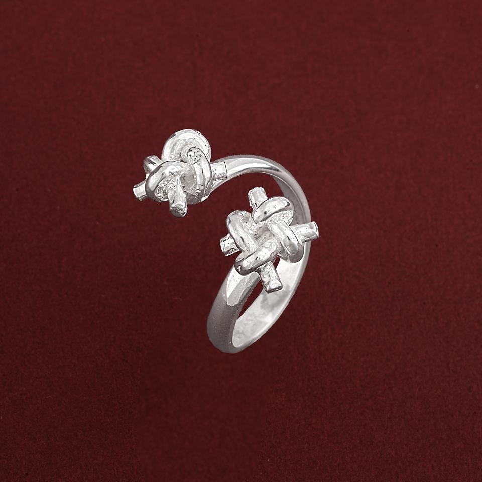 925 sterling silver ring Double small knots