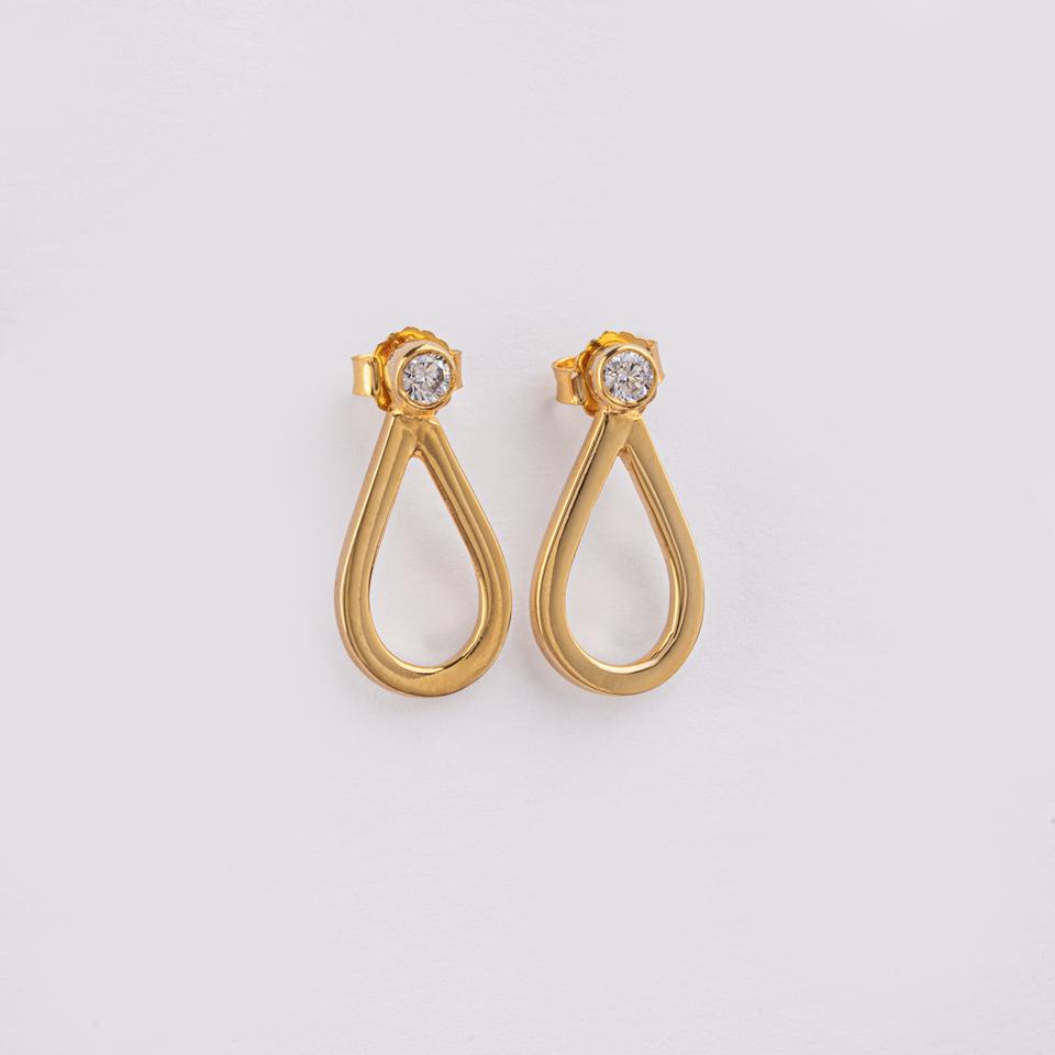 925 sterling silver earrings Zircon stones 18k gold plated